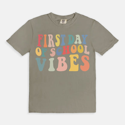Retro First Day of School Vibes Shirt, Comfort Color Tee, Back to School Giftproduct_type