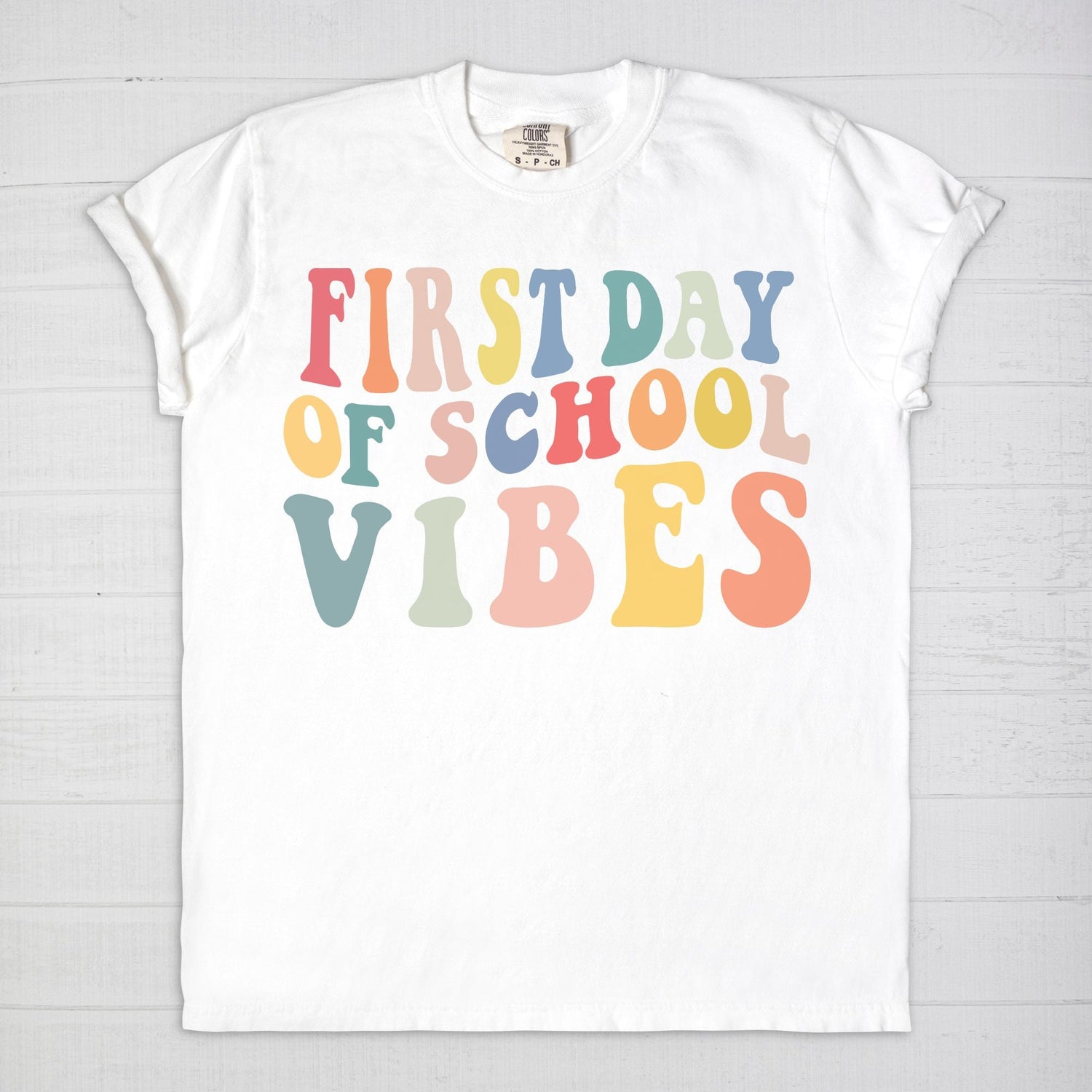 Retro First Day of School Vibes Shirt, Comfort Color Tee, Back to School Giftproduct_type