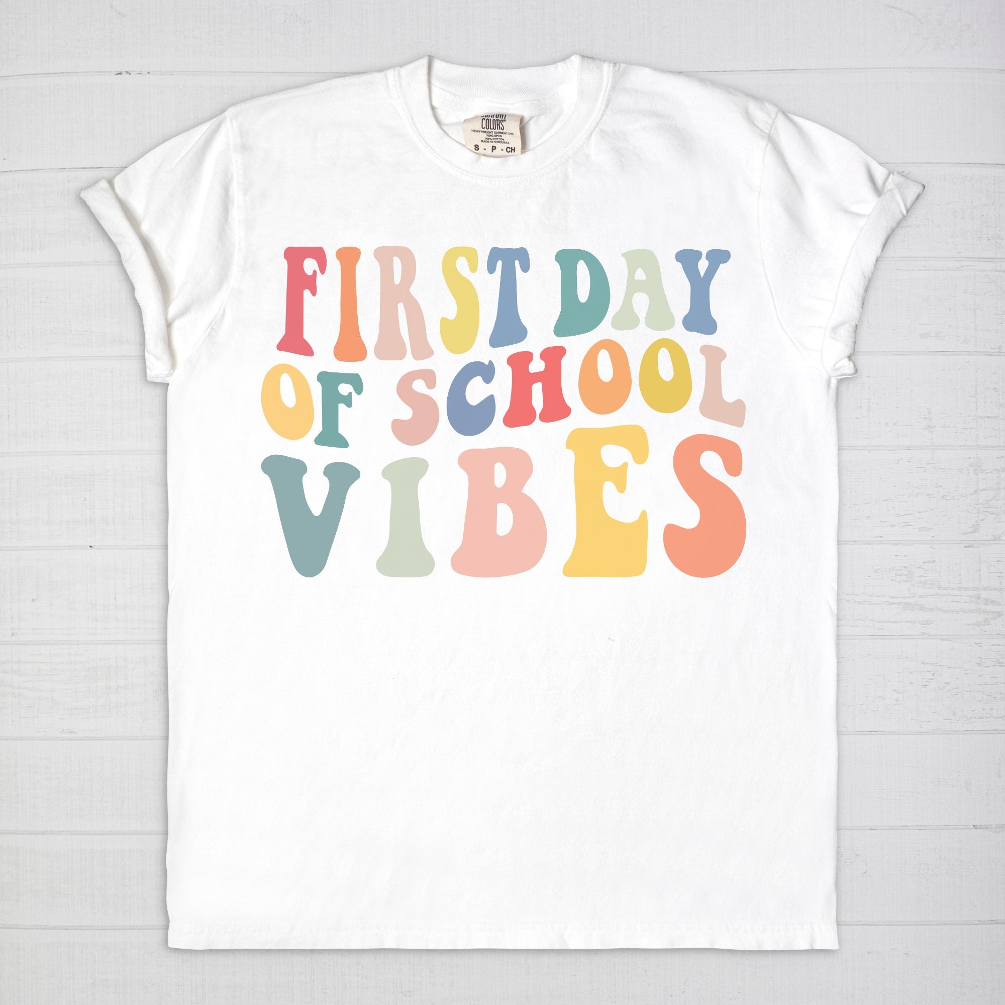 Retro First Day of School Vibes Shirt, Comfort Color Tee, Back to School Giftproduct_type