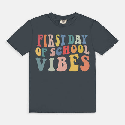 Retro First Day of School Vibes Shirt, Comfort Color Tee, Back to School Giftproduct_type