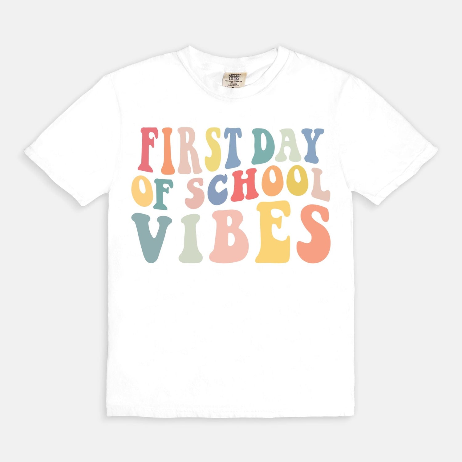 Retro First Day of School Vibes Shirt, Comfort Color Tee, Back to School Giftproduct_type