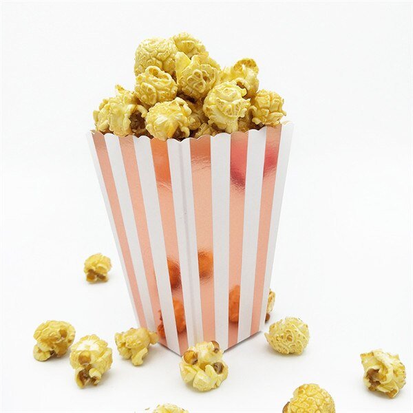 Rose Gold Popcorn Boxes, Gold Popcorn Boxes, Metallic Candy Boxes, 12 Pcs Candy Boxesproduct_type