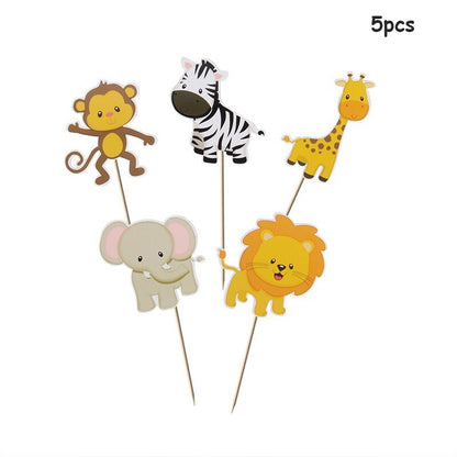 Safari Birthday Cake Toppers - Jungle Party Cake Toppers, Wild One Cake Toppersproduct_type