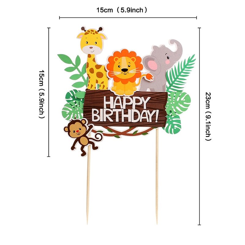 Safari Birthday Cake Toppers - Jungle Party Cake Toppers, Wild One Cake Toppersproduct_type