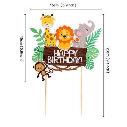 Safari Birthday Cake Toppers - Jungle Party Cake Toppers, Wild One Cake Toppersproduct_type