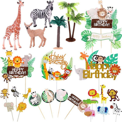 Safari Birthday Cake Toppers - Jungle Party Cake Toppers, Wild One Cake Toppersproduct_type