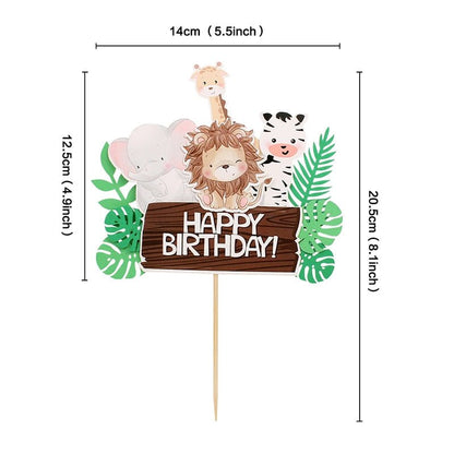 Safari Birthday Cake Toppers - Jungle Party Cake Toppers, Wild One Cake Toppersproduct_type