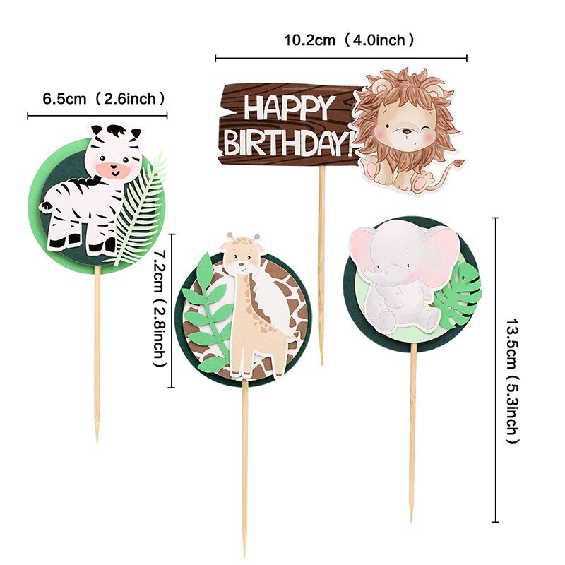 Safari Birthday Cake Toppers - Jungle Party Cake Toppers, Wild One Cake Toppersproduct_type