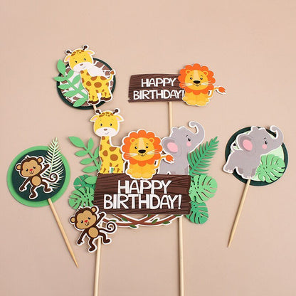 Safari Birthday Cake Toppers - Jungle Party Cake Toppers, Wild One Cake Toppersproduct_type