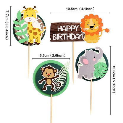 Safari Birthday Cake Toppers - Jungle Party Cake Toppers, Wild One Cake Toppersproduct_type