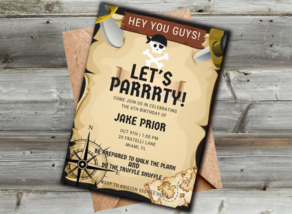 The Goonies Birthday Invitation, Pirate Birthday Invitation, Children&