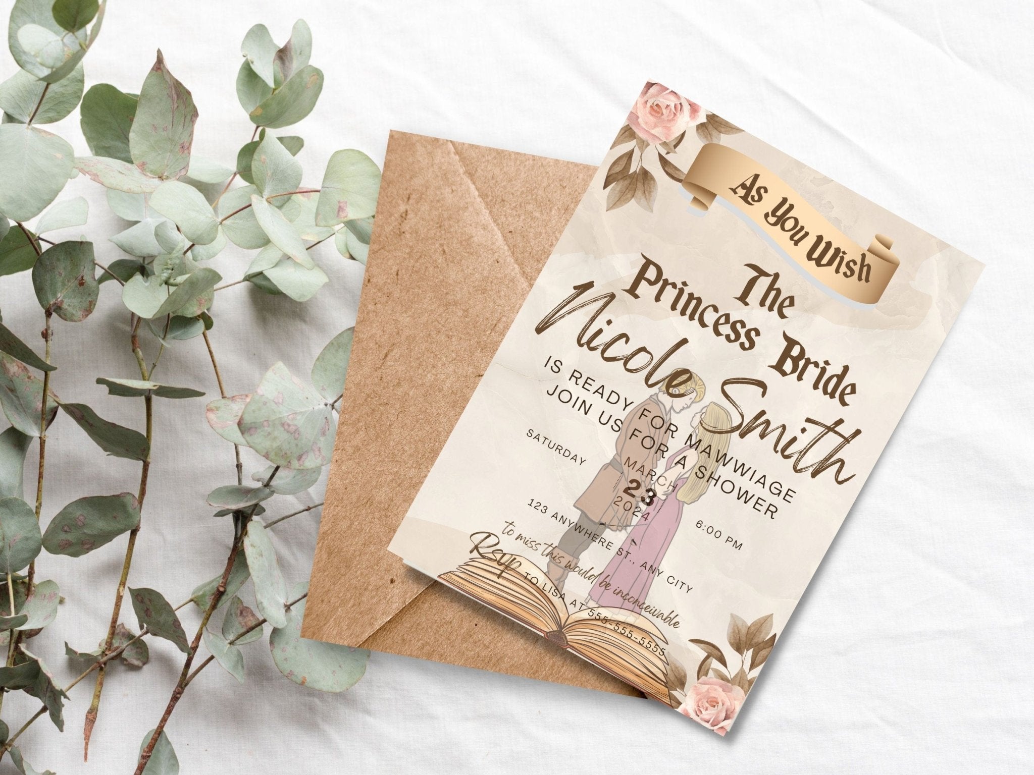 The Princess Bride Bridal Shower Invitation, The Princess Bride theme, Bridal shower invitationproduct_type