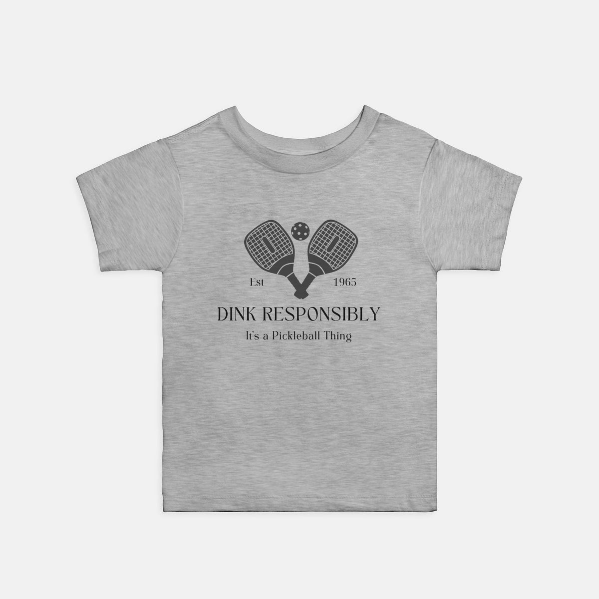 Toddler Pickleball Tee, "Dink Responsibly" Funny Pickleball Tee for Kidsproduct_type