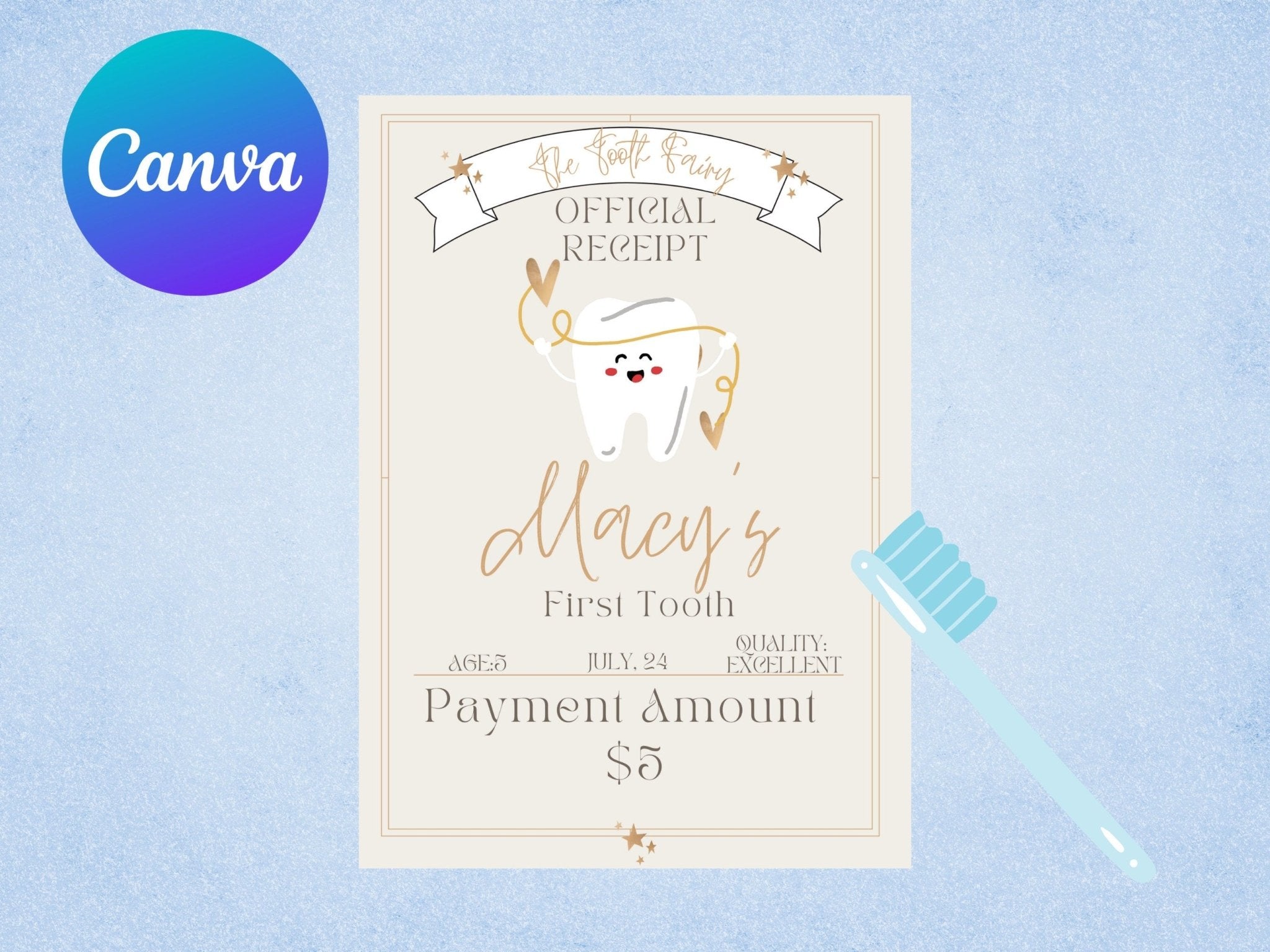 Tooth Fairy Receipt, tooth fairy, tooth fairy card, tooth fairy giftproduct_type