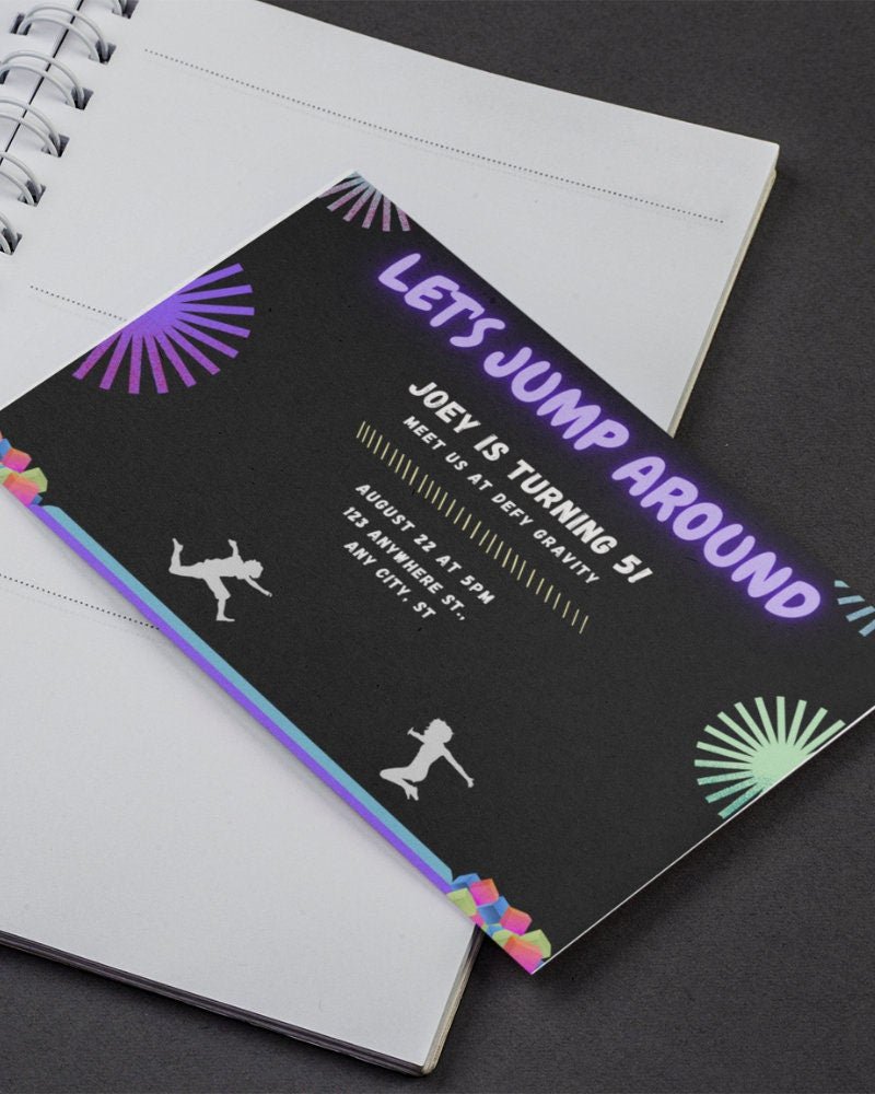 Trampoline Park Birthday Invitation, Trampoline Park Party Invitation Template, Trampoline Park Birthdayproduct_type