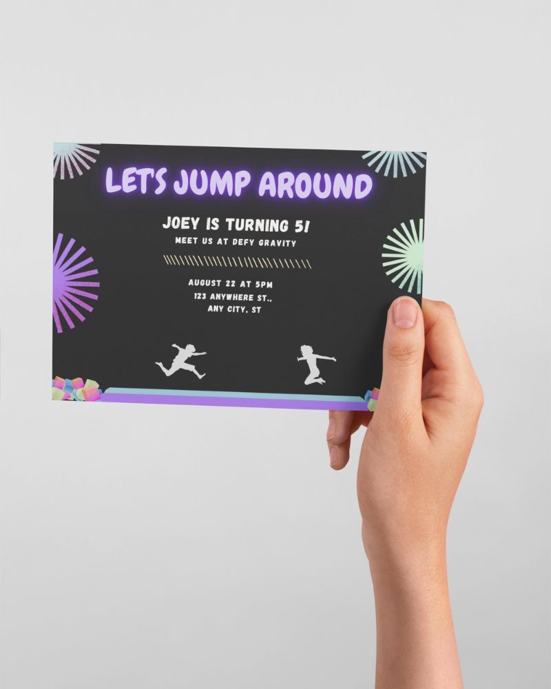 Trampoline Park Birthday Invitation, Trampoline Park Party Invitation Template, Trampoline Park Birthdayproduct_type