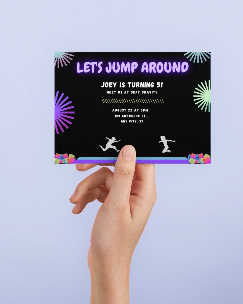 Trampoline Park Birthday Invitation, Trampoline Park Party Invitation Template, Trampoline Park Birthdayproduct_type