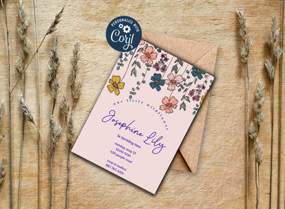 Wildflower Birthday Invitation Template | Floral Birthday Digital Invitationproduct_type